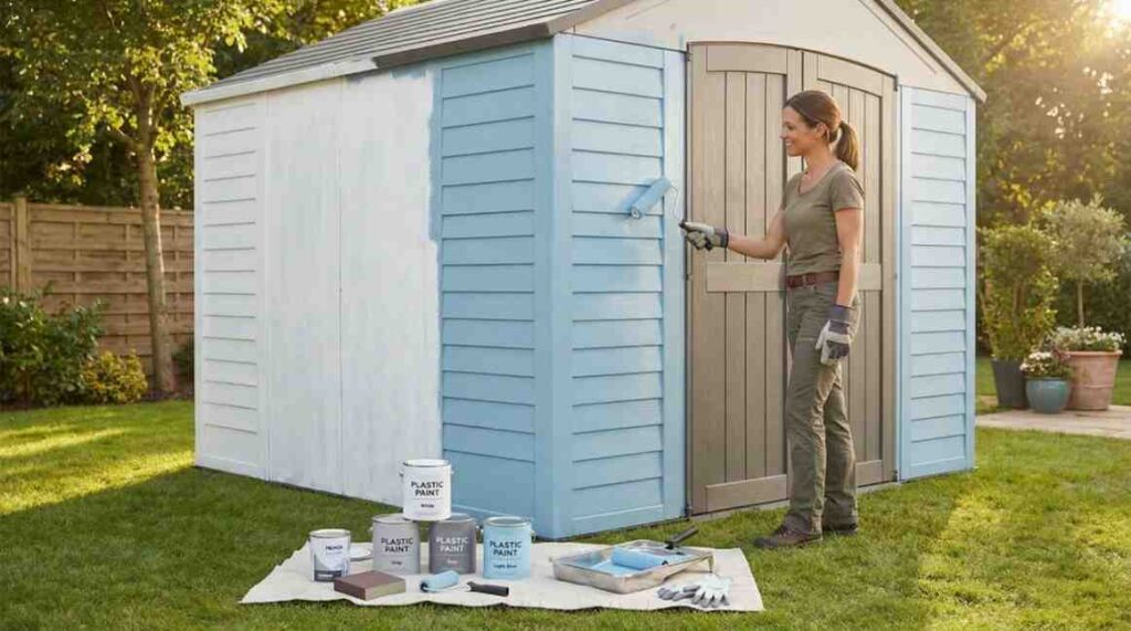 Paint a Plastic Shed successfully by using proper surface preparation, plastic-bonding primer, and paint designed for resin, PVC, and polyethylene sheds.