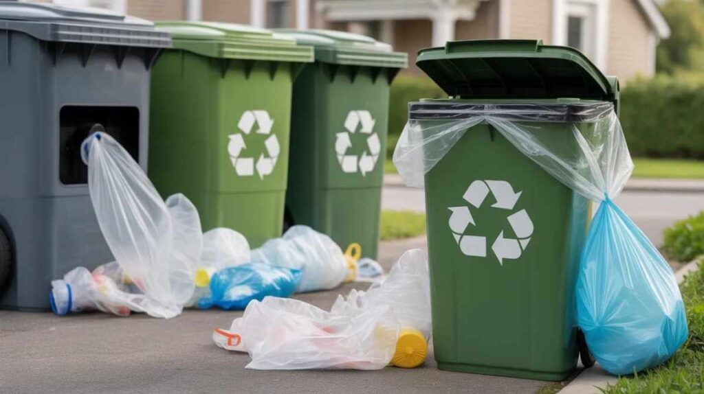 Plastic bags causing blockage in curbside recycling machinery